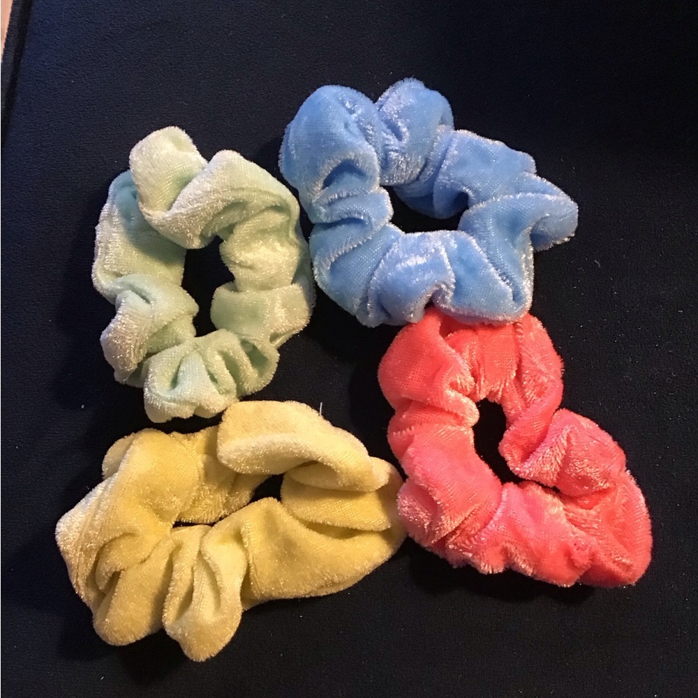 Colorful Velour scrunchie Set- NEW